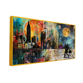 Abstract Skyscraper Floating Frame Canvas Wall Painting